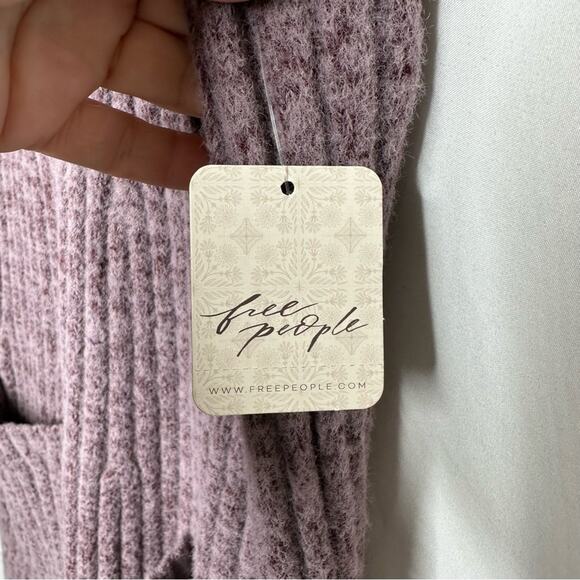 FREE PEOPLE Claude Mockneck Mini Knit Dress Brandy Wine NWT in Medium - Picture 4 of 7